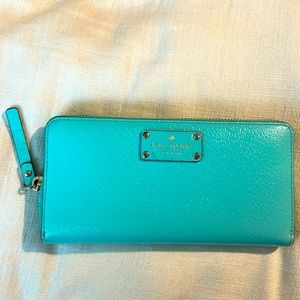 Kate Spade Wallet- Turquoise color.